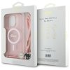 Guess GUHMP16LHCTSGNSP iPhone 16 Pro     6.3 różowy/pink hardcase Crossbody Cord Script MagSafe
